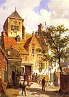 Willem Koekkoek A Street Scene in Haarlem painting